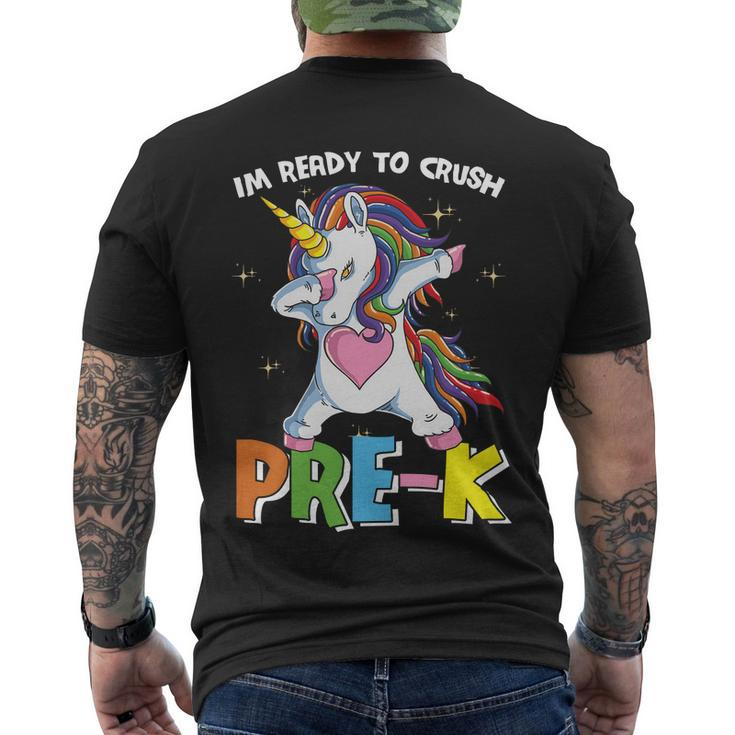 Unicorn Im Ready To Crush Prek Back To School Men's Crewneck Short Sleeve Back Print T-shirt