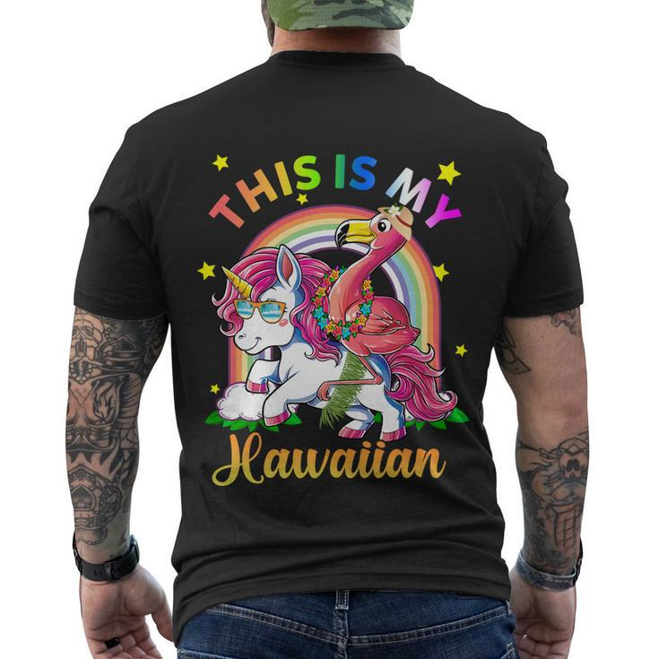Unicorn Summer Beach Vacation This Is My Hawaiian Gift Men's Crewneck Short Sleeve Back Print T-shirt