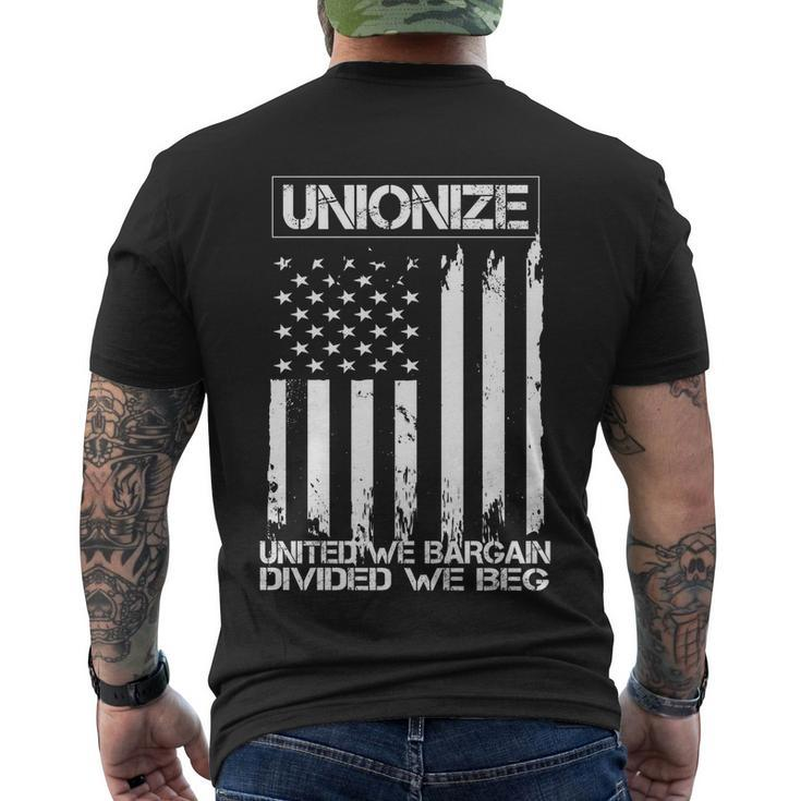Unionize United We Bargain Divided We Beg Usa Union Pride Great Gift Men's Crewneck Short Sleeve Back Print T-shirt