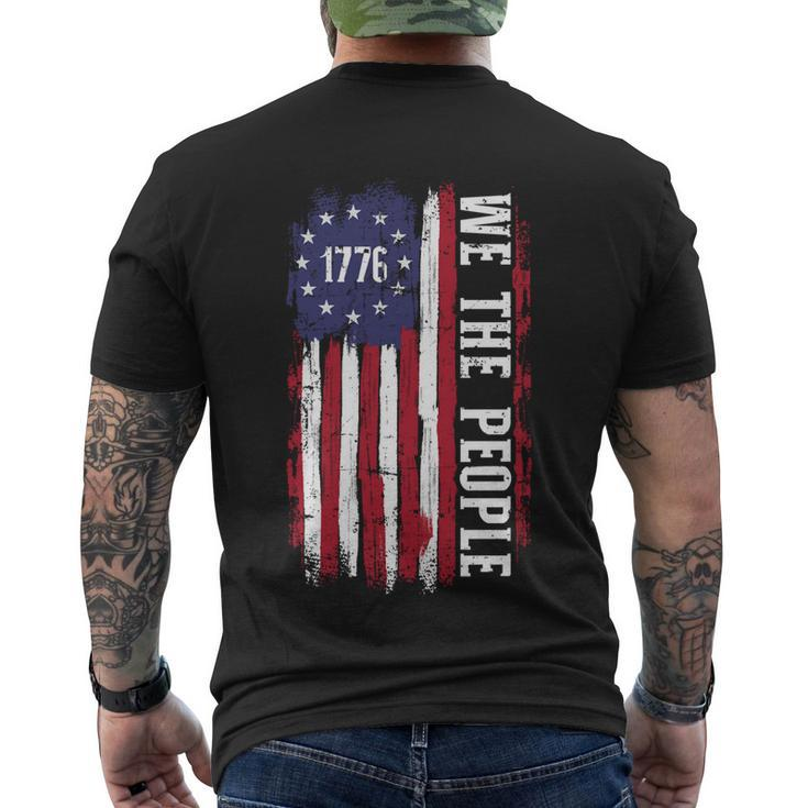 Us American Flag 1776 We The People For Independence Day Gift Men's Crewneck Short Sleeve Back Print T-shirt
