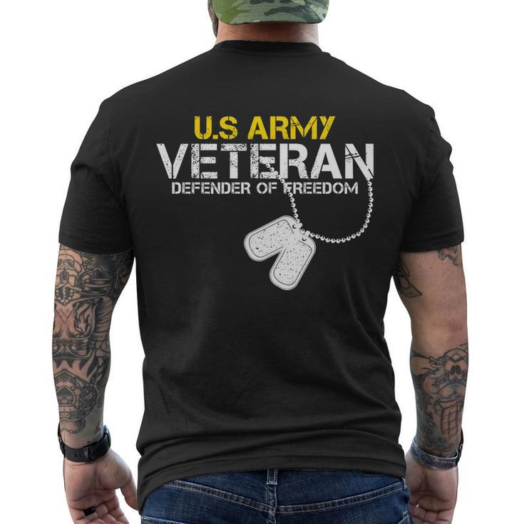 Us Army Veteran Defender Of Freedom Men's Crewneck Short Sleeve Back Print T-shirt