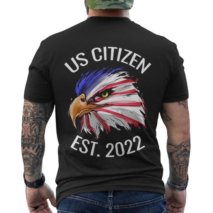 Us Citizen Est 2022 Eagle In Colors Of Us Flag Patriotic Gift Men's Crewneck Short Sleeve Back Print T-shirt
