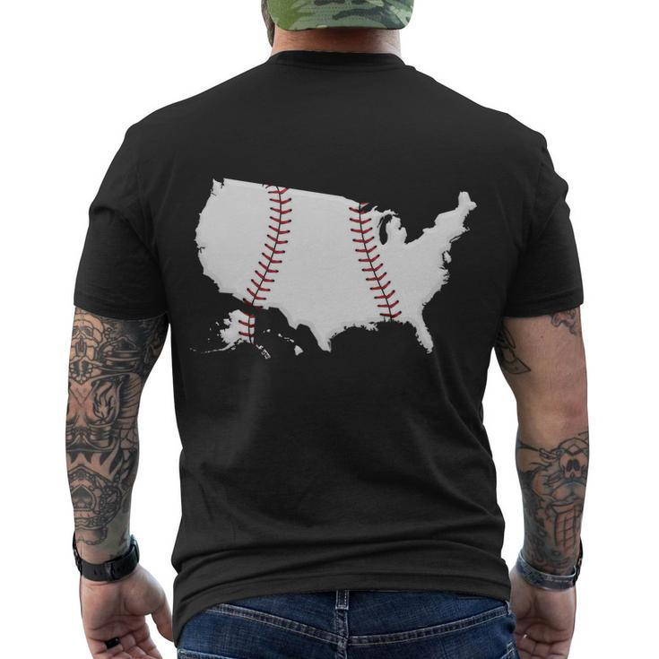 Us Map American Baseball Tshirt Men's Crewneck Short Sleeve Back Print T-shirt