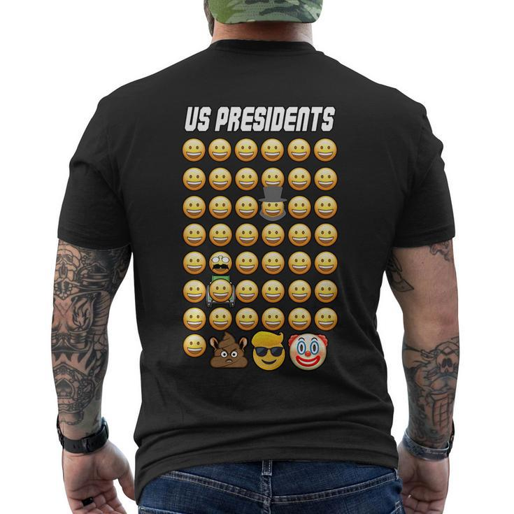 Us Presidents History Men's Crewneck Short Sleeve Back Print T-shirt