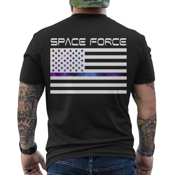 Us Space Force Flag Men's Crewneck Short Sleeve Back Print T-shirt