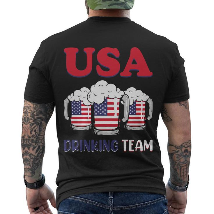 Usa Drinking Team Usa Flag Graphic 4Th Of July Plus Size Shirt Men's Crewneck Short Sleeve Back Print T-shirt