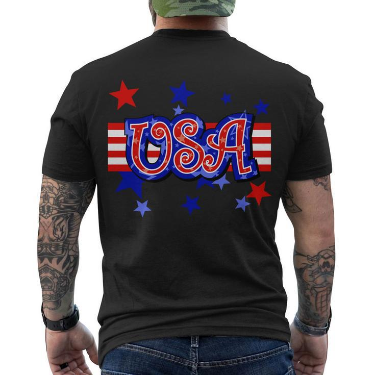 Usa Festive Celebration Tshirt Men's Crewneck Short Sleeve Back Print T-shirt