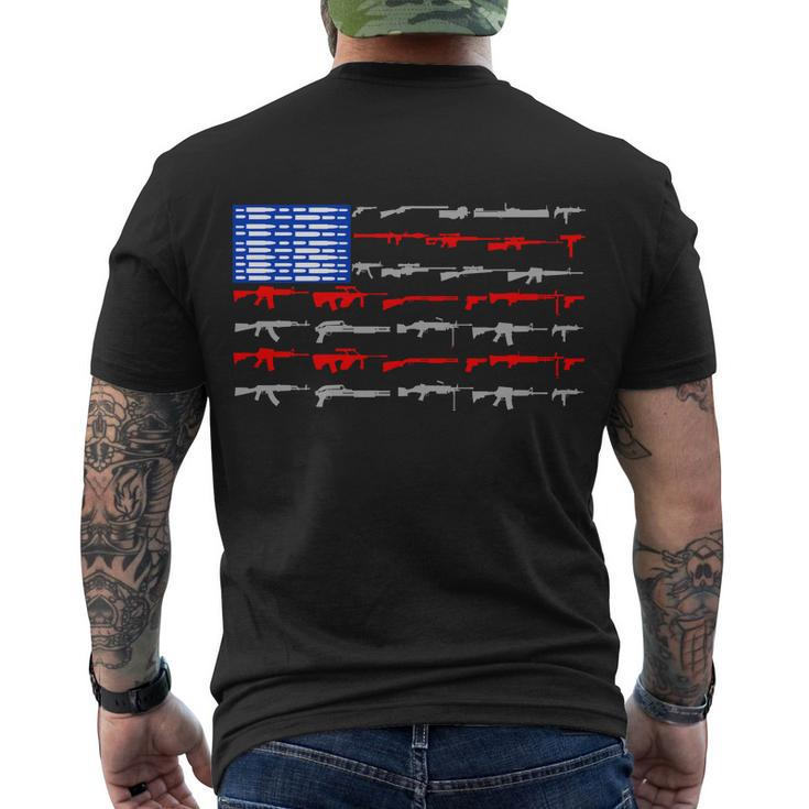 Usa Flag 2Nd Amendment Gun Flag Rights Tshirt Men's Crewneck Short Sleeve Back Print T-shirt