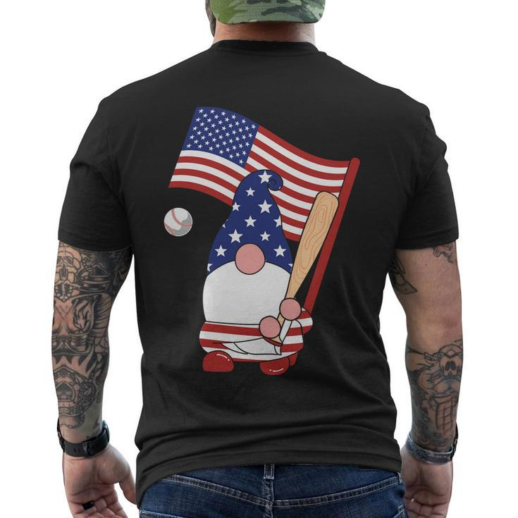 Usa Flag Gnome Graphic 4Th Of July Plus Size Shirt Men's Crewneck Short Sleeve Back Print T-shirt