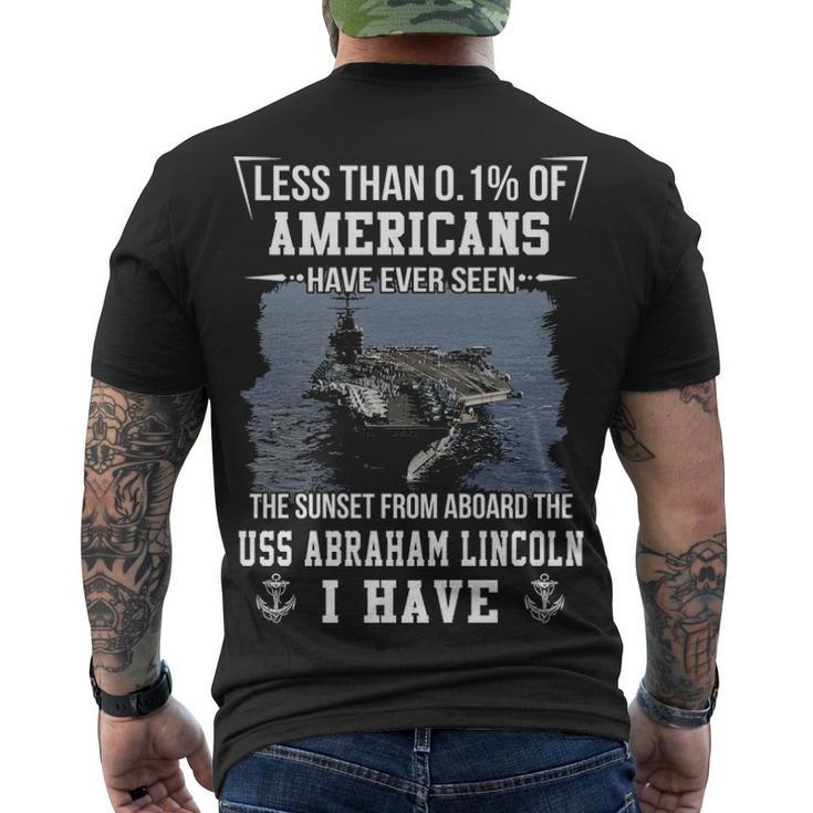 Uss Abraham Lincoln Cvn 72 Sunset Men's Crewneck Short Sleeve Back Print T-shirt