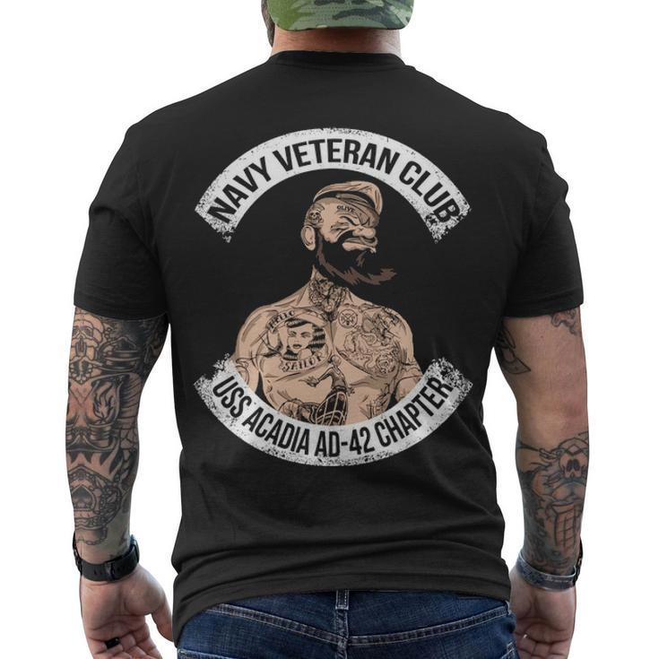 Uss Acadia Ad  Men's Crewneck Short Sleeve Back Print T-shirt