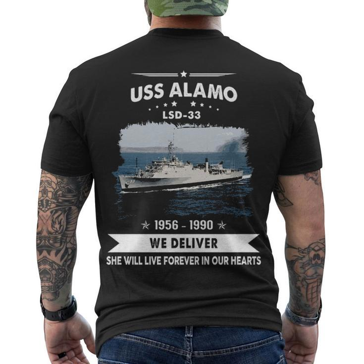 Uss Alamo Lsd  Men's Crewneck Short Sleeve Back Print T-shirt