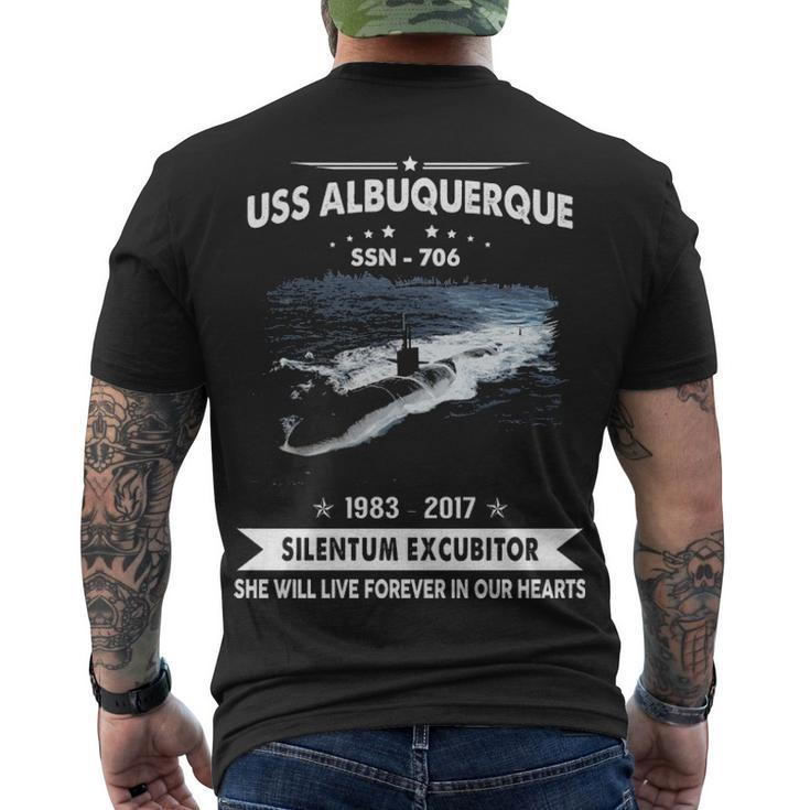 Uss Albuquerque Ssn  Men's Crewneck Short Sleeve Back Print T-shirt