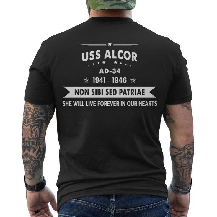 Uss Alcor Ad  Men's Crewneck Short Sleeve Back Print T-shirt