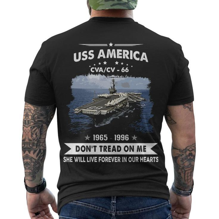 Uss America Cv 66 Cva 66 Front Men's Crewneck Short Sleeve Back Print T-shirt