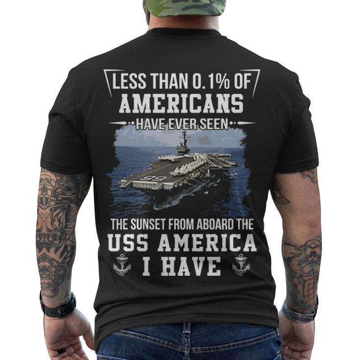 Uss America Cva Cv 66 Sunset Men's Crewneck Short Sleeve Back Print T-shirt
