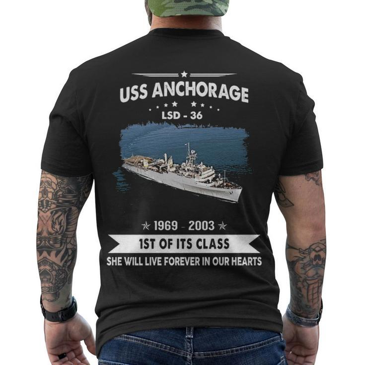 Uss Anchorage Lsd  V2 Men's Crewneck Short Sleeve Back Print T-shirt