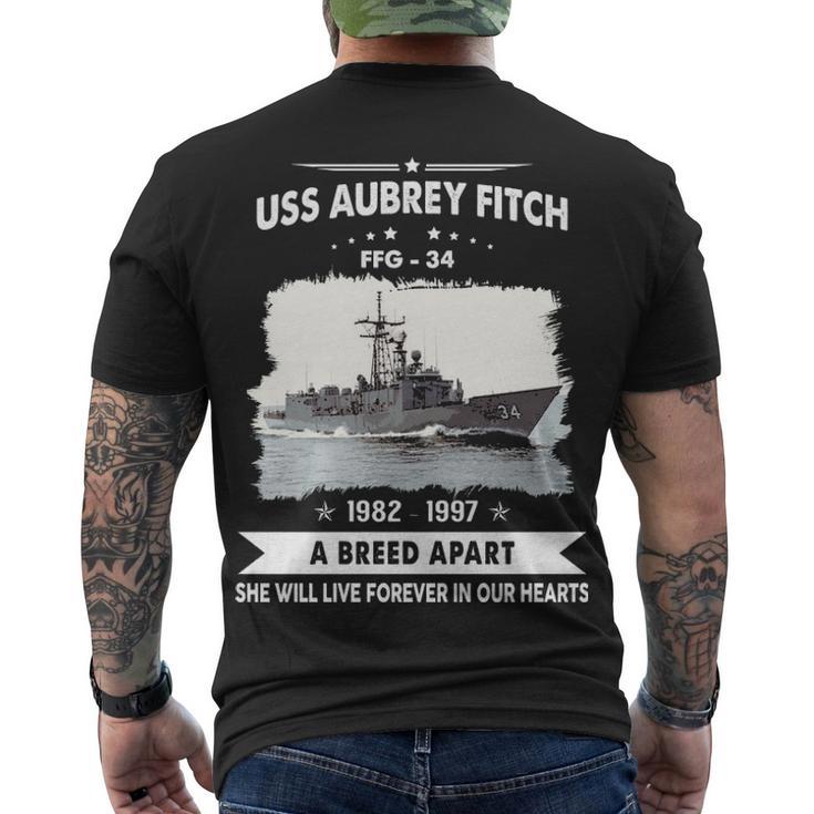 Uss Aubrey Fitch Ffg  Men's Crewneck Short Sleeve Back Print T-shirt