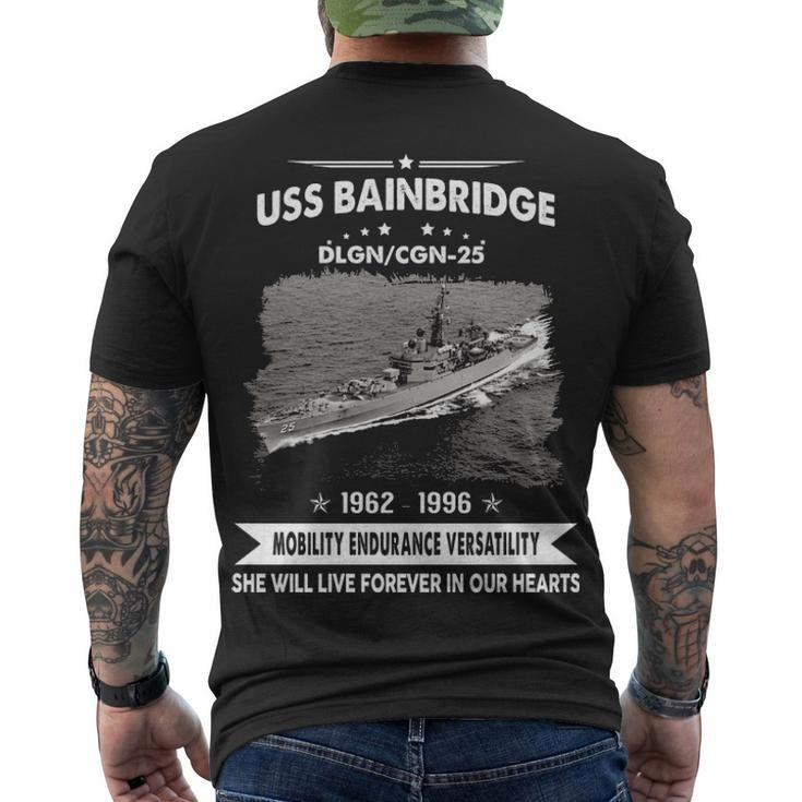 Uss Bainbridge Cgn 25 Dlgn  Men's Crewneck Short Sleeve Back Print T-shirt