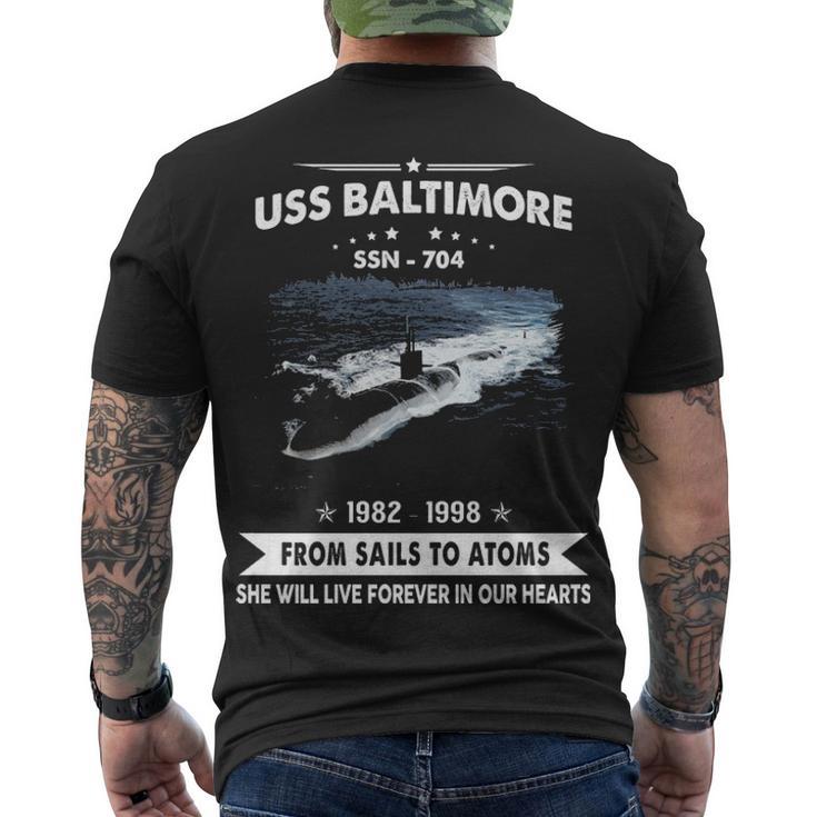 Uss Baltimore Ssn  Men's Crewneck Short Sleeve Back Print T-shirt