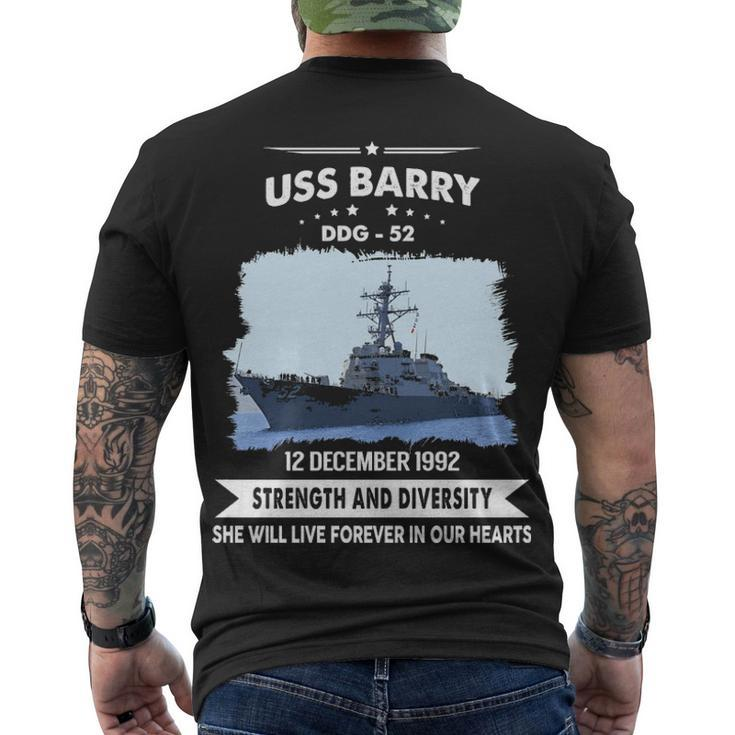 Uss Barry Ddg  Men's Crewneck Short Sleeve Back Print T-shirt