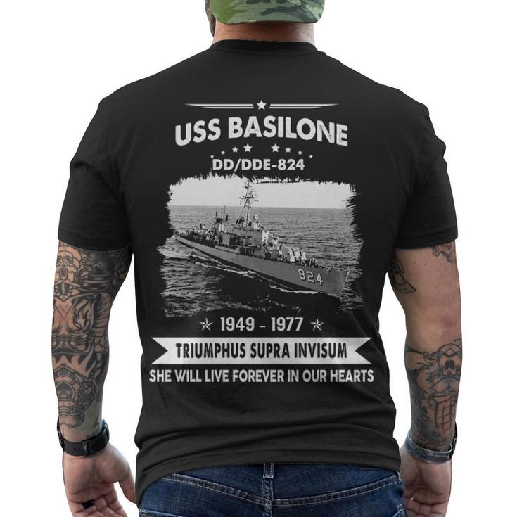Uss Basilone Dd 824 Dde  Men's Crewneck Short Sleeve Back Print T-shirt