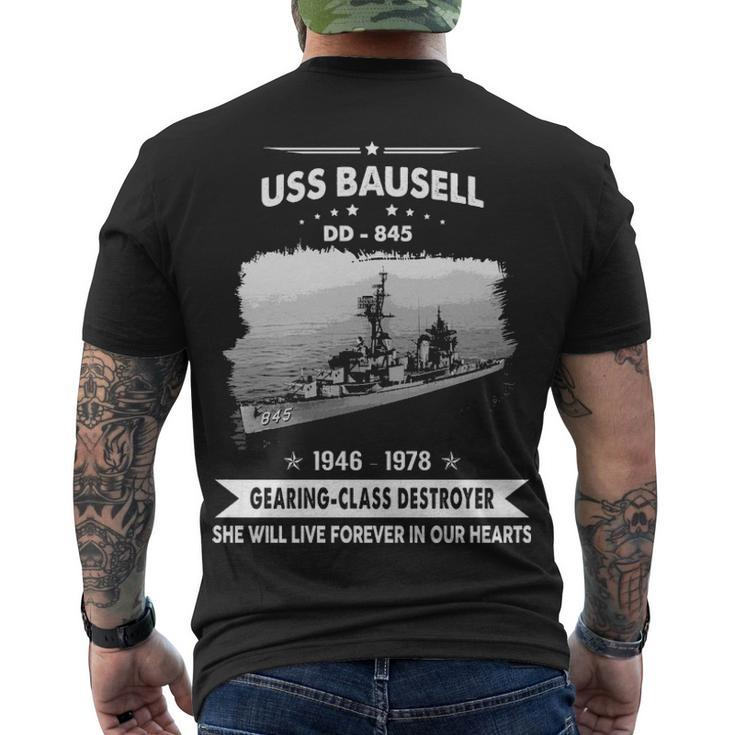 Uss Bausell Dd  Men's Crewneck Short Sleeve Back Print T-shirt