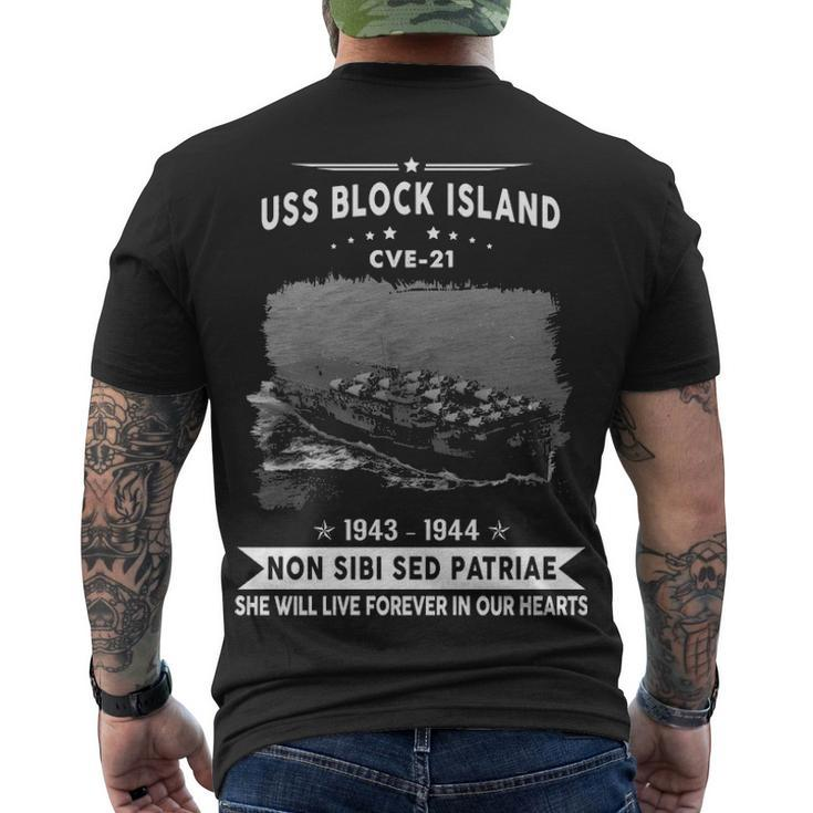 Uss Block Island Cve  Men's Crewneck Short Sleeve Back Print T-shirt