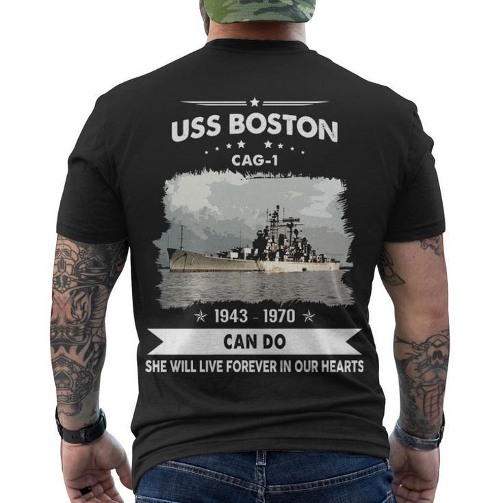 Uss Boston Cag  Men's Crewneck Short Sleeve Back Print T-shirt