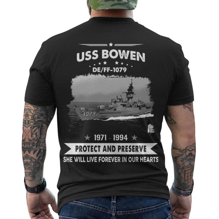 Uss Bowen  Ff 1079 De  Men's Crewneck Short Sleeve Back Print T-shirt