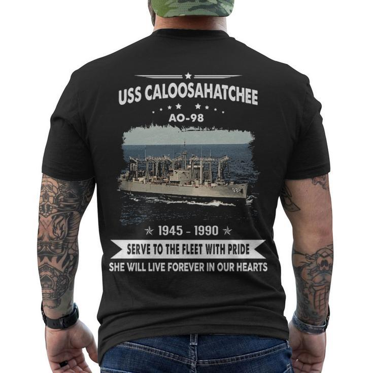 Uss Caloosahatchee Ao  Men's Crewneck Short Sleeve Back Print T-shirt