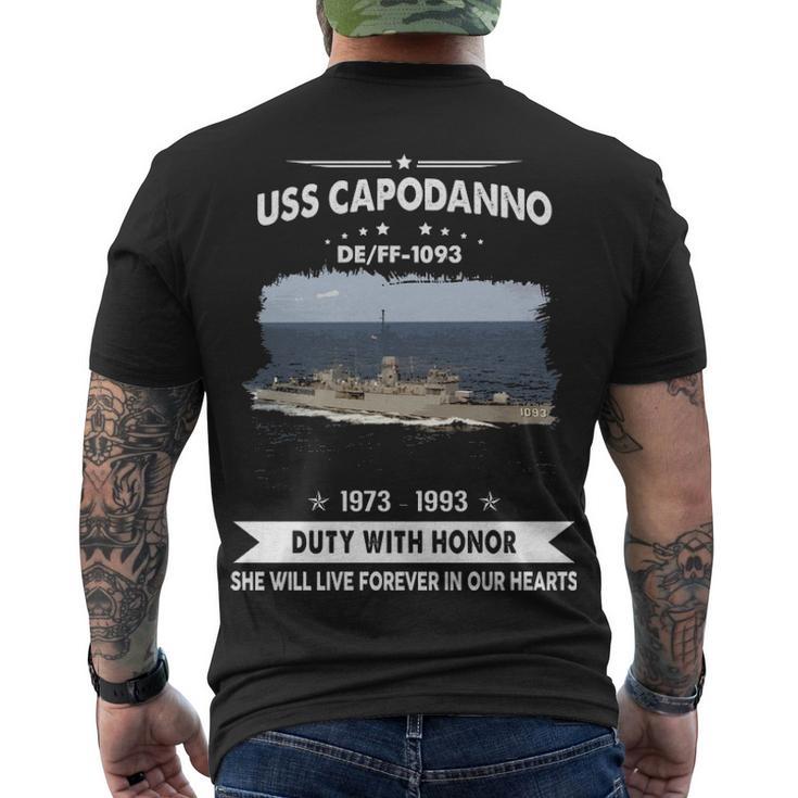 Uss Capodanno Ff 1093 De  Men's Crewneck Short Sleeve Back Print T-shirt