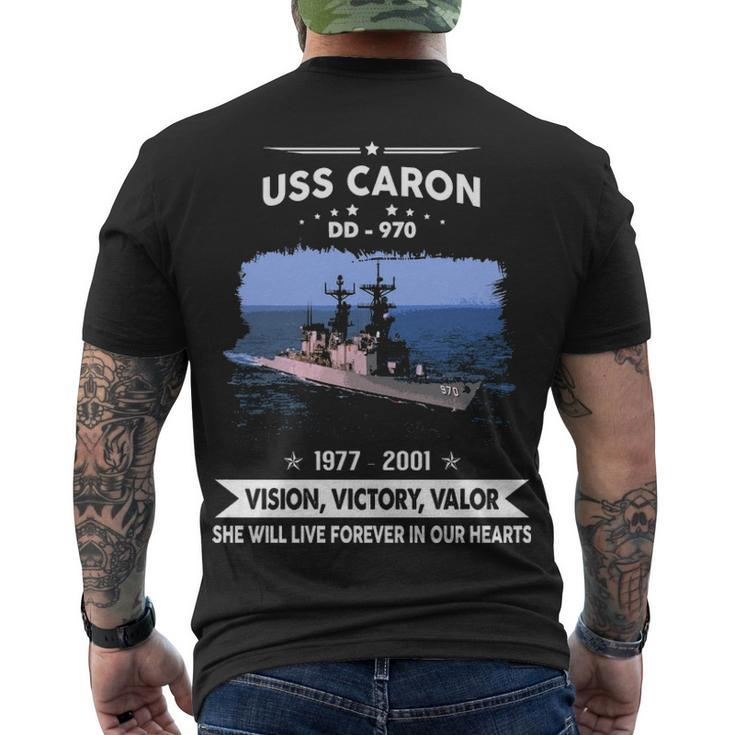 Uss Caron Dd  Men's Crewneck Short Sleeve Back Print T-shirt