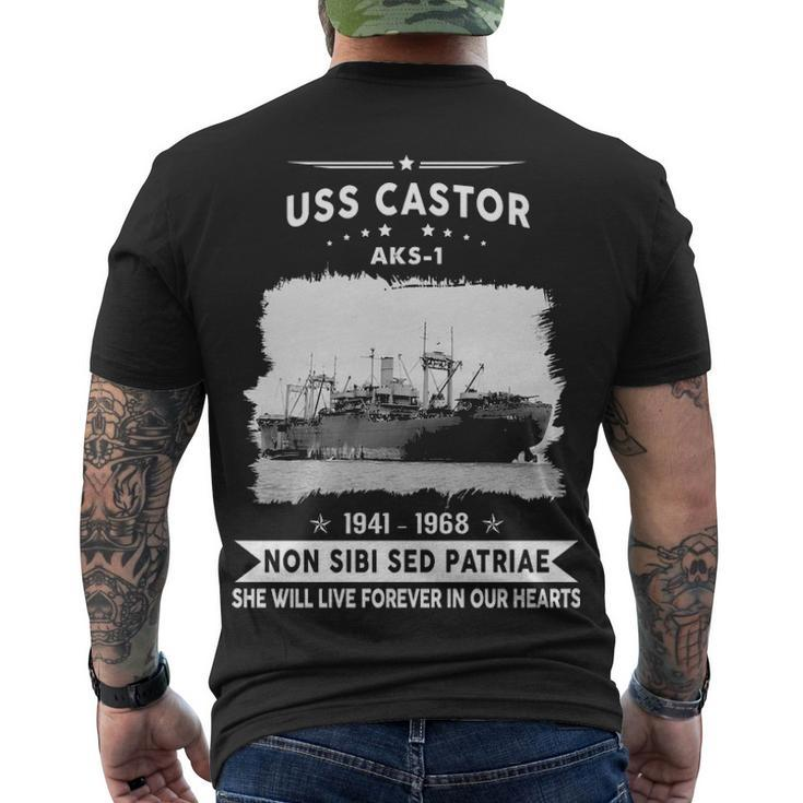 Uss Castor Aks  Men's Crewneck Short Sleeve Back Print T-shirt