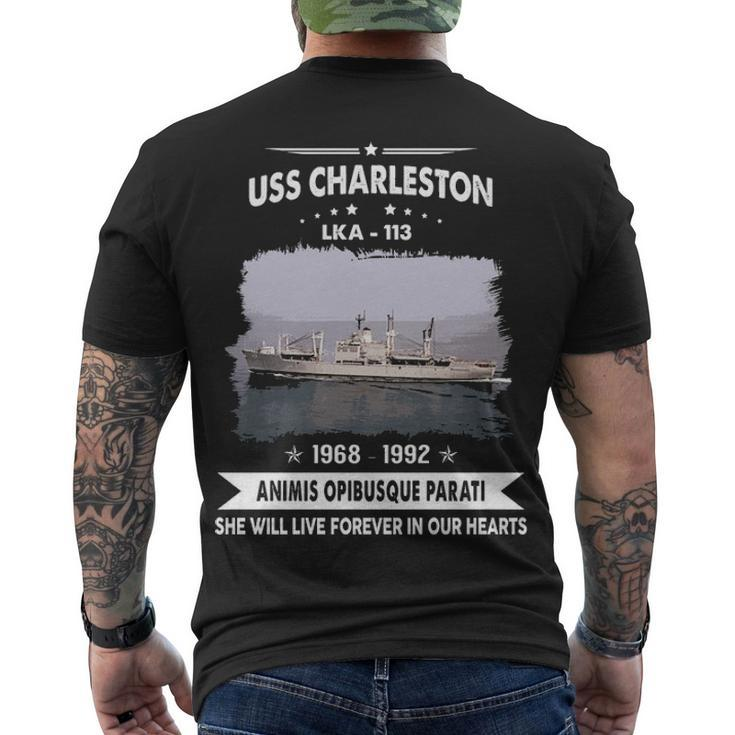 Uss Charleston Lka  V2 Men's Crewneck Short Sleeve Back Print T-shirt