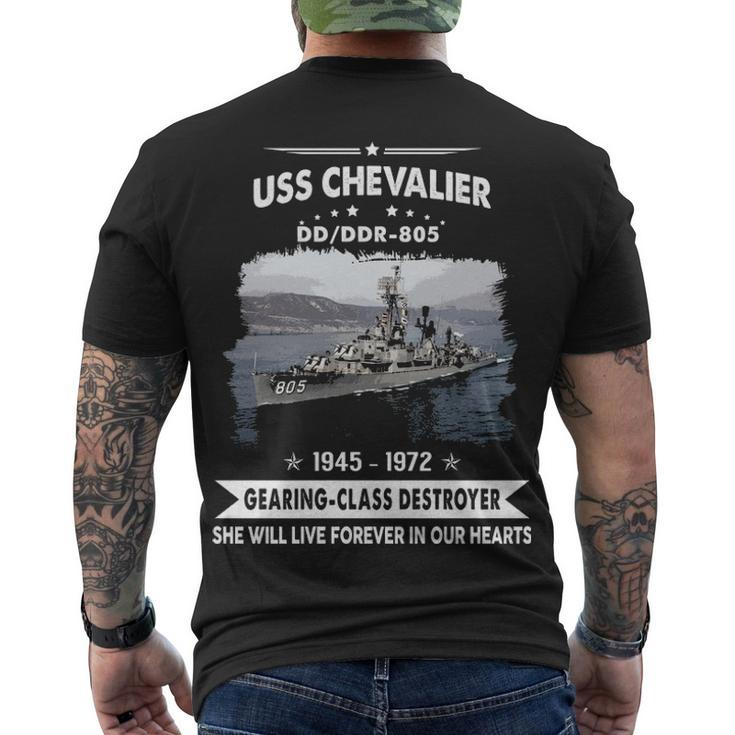 Uss Chevalier Dd 805 Dd Men's Crewneck Short Sleeve Back Print T-shirt