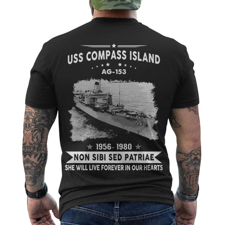 Uss Compass Island Ag  Men's Crewneck Short Sleeve Back Print T-shirt