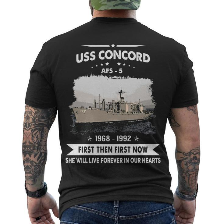 Uss Concord Afs  Men's Crewneck Short Sleeve Back Print T-shirt
