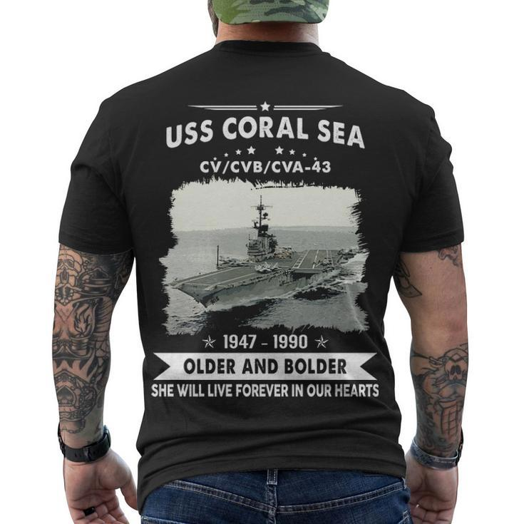 Uss Coral Sea Cv 43 Cva  V2 Men's Crewneck Short Sleeve Back Print T-shirt