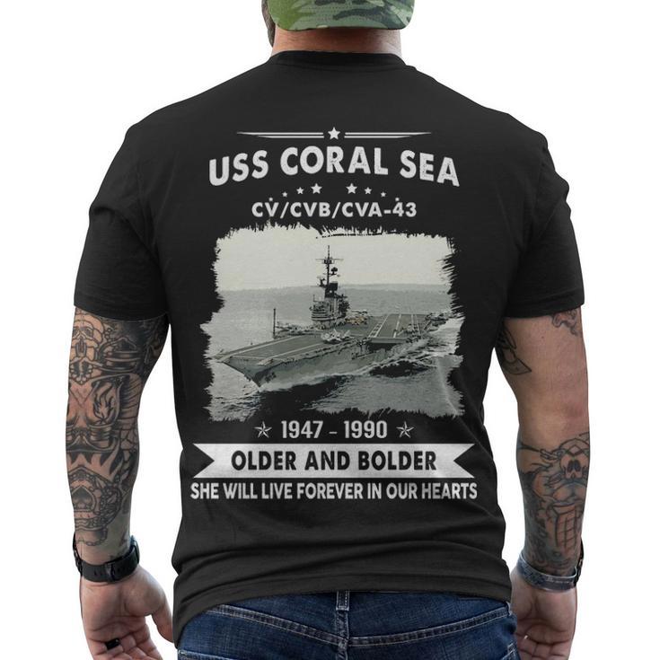 Uss Coral Sea Cv 43 Cva  V3 Men's Crewneck Short Sleeve Back Print T-shirt