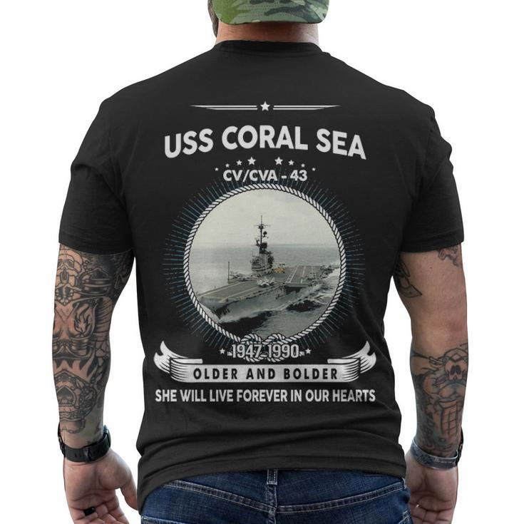 Uss Coral Sea Cv 43 Front Style Men's Crewneck Short Sleeve Back Print T-shirt