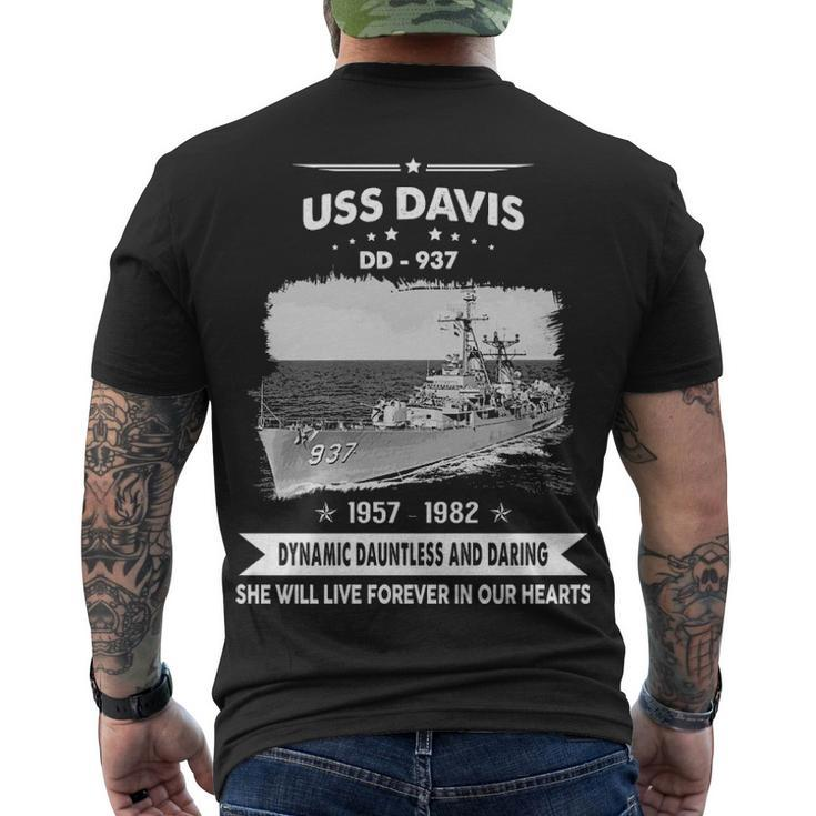 Uss Davis Dd  Men's Crewneck Short Sleeve Back Print T-shirt