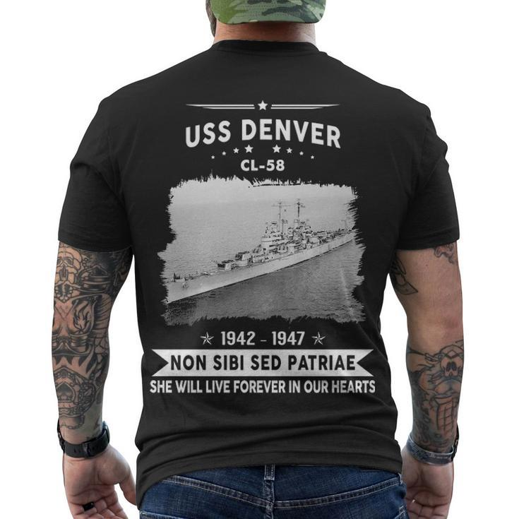 Uss Denver Cl  Men's Crewneck Short Sleeve Back Print T-shirt