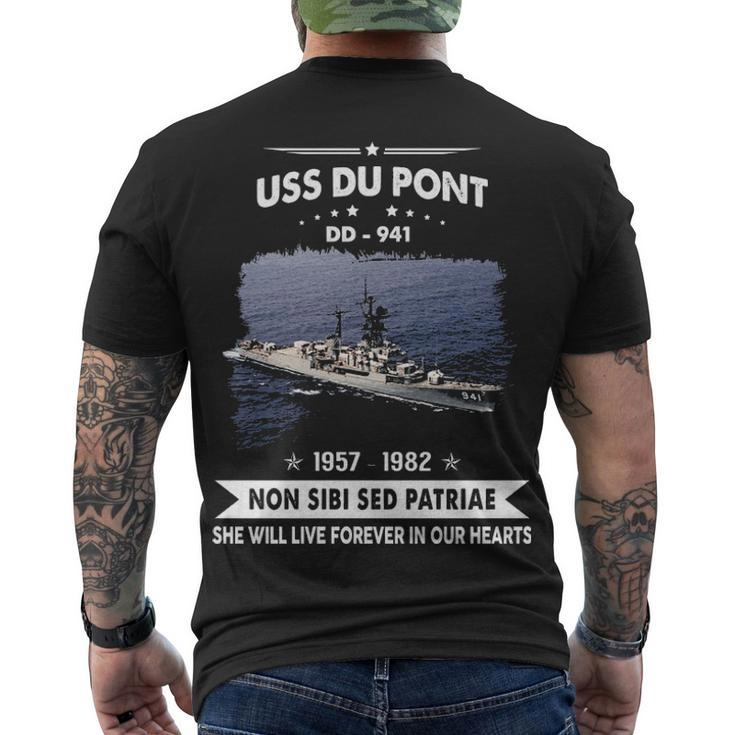 Uss Du Pont Dd 941 Uss Dupont Dd-  Men's Crewneck Short Sleeve Back Print T-shirt