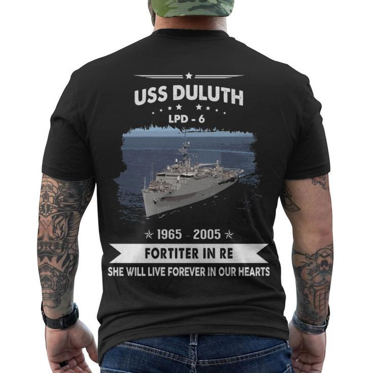 Uss Duluth Lpd  V2 Men's Crewneck Short Sleeve Back Print T-shirt