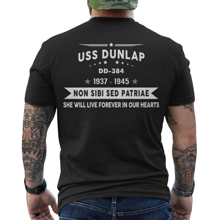 Uss Dunlap Dd  Men's Crewneck Short Sleeve Back Print T-shirt