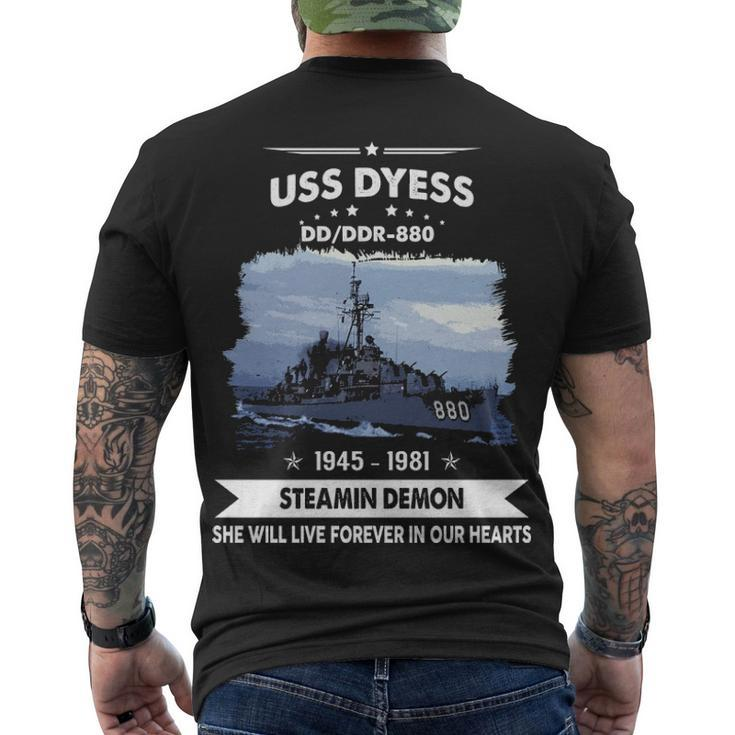 Uss Dyess Dd880 Dd  Men's Crewneck Short Sleeve Back Print T-shirt