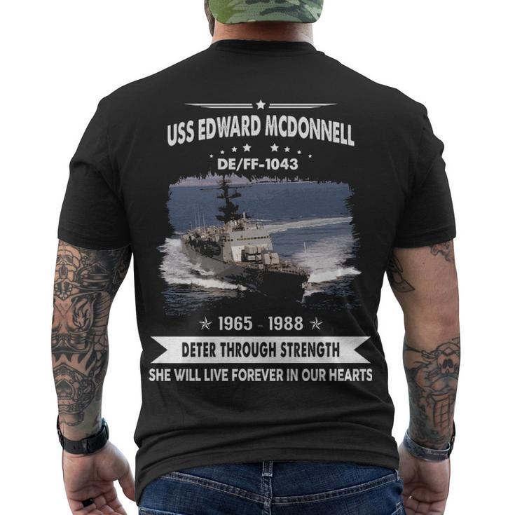 Uss Edward Mcdonnell  Ff 1043 De  Men's Crewneck Short Sleeve Back Print T-shirt