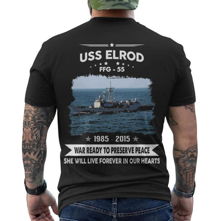 Uss Elrod Ffg  Men's Crewneck Short Sleeve Back Print T-shirt