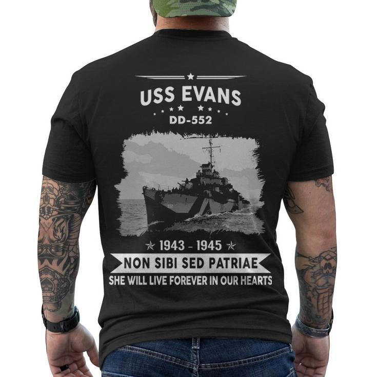 Uss Evans Dd  Men's Crewneck Short Sleeve Back Print T-shirt